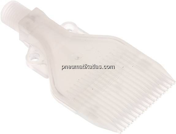 Mehrkanal-Fächerdüse, 47mm, G 1/4", Polypropylen (FDA-konform)