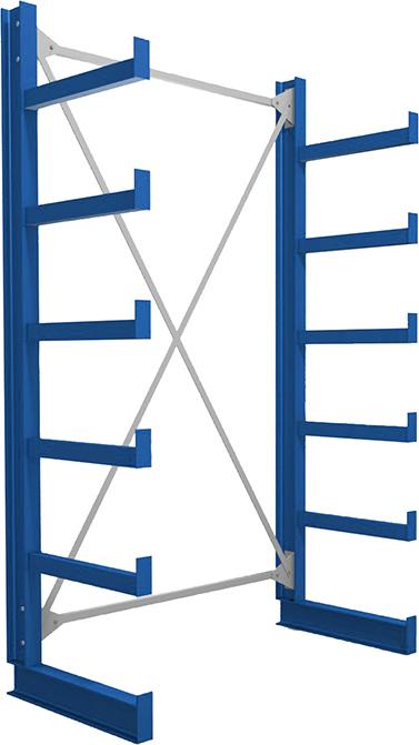 1 Feld/2 Ständer Tragkr. /Arm 200kg Ständerlast/Seite 1000 kgStänderprofil: IPE 100