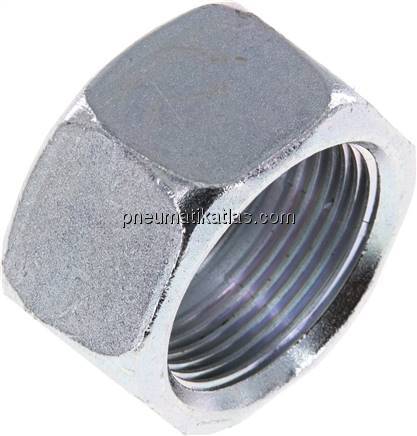 Überwurfmutter DN16, M 26x1,5, Bohrung 20,0mm, Stahl verzinkt