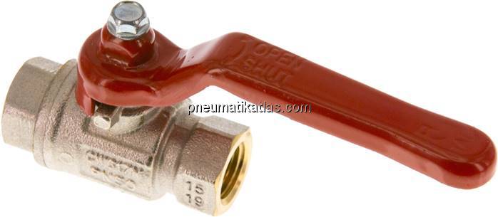 Messing-Kugelhahn, Rp 1/4", -0,9 bis 50 bar, voller Durchgang