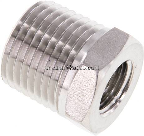 Reduziernippel NPT 1/2"(AG)-NPT 1/4"(IG), 1.4571