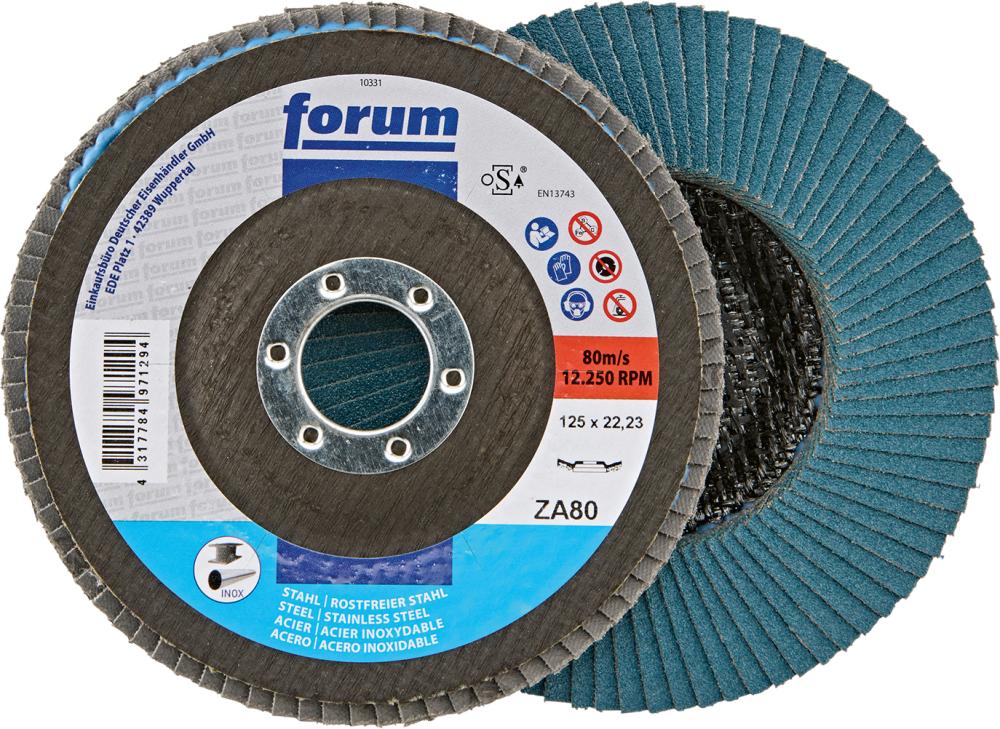 Fächerschleifscheibe 125mm, gewölbt, ZK 80 FORUM