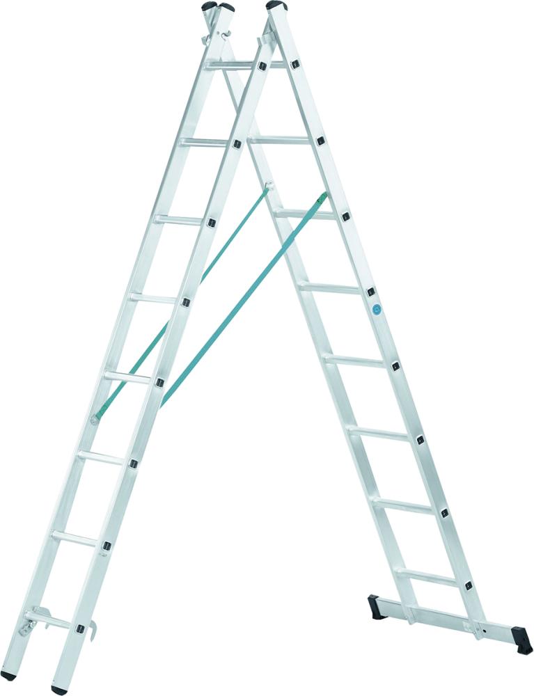Kombileiter Combimaster Plus X 2x8 Sprossen Leiterlänge max 4,10 m Arbeitshöhe 4,90 m ZARGES