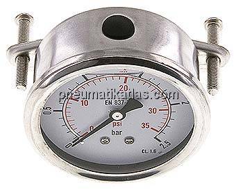 Glycerin-Einbaumanometer, 3kt-Frontring, 63mm, 0 - 2,5 bar