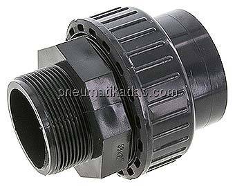 Klebe-/Gewindeverschraubung, PVC-U/ EPDM, 63mmxG 2" AG