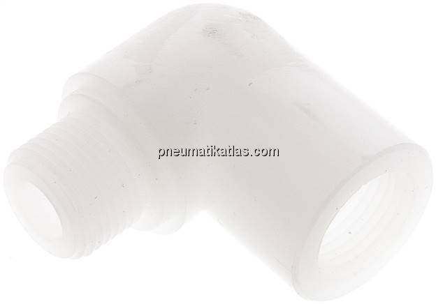 90°-Einschraubwinkel G 3/8"(IG)-G 3/8"(AG), PVDF
