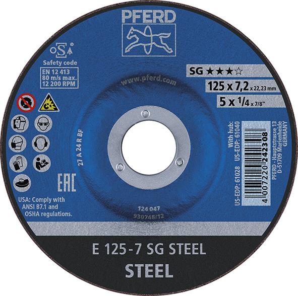 Schruppscheibe gekröpft A24RSG 125x7mm PFERD