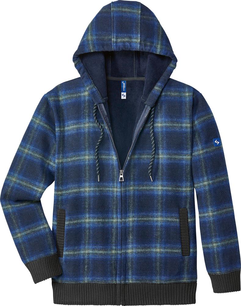 Thermojacke Curris blau/grau-kariert Gr.3XL