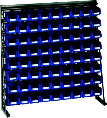 Vario-Regal V8A mit 72 PLK-Kästen blau LA-KA-PE