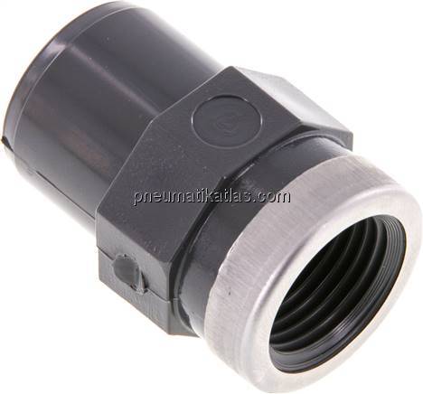 Klebe-Übergangsmuffennippel, PVC-U, 25mmxRp 1/2" IG