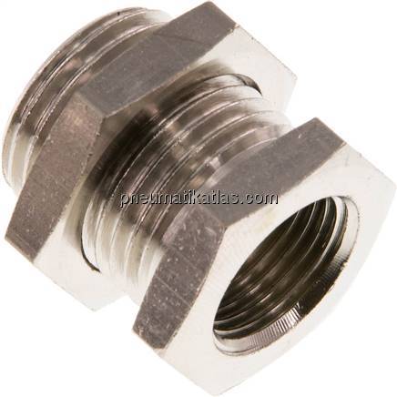 Schottverschraubung G 3/8"-G 1/2", Messing vernickelt