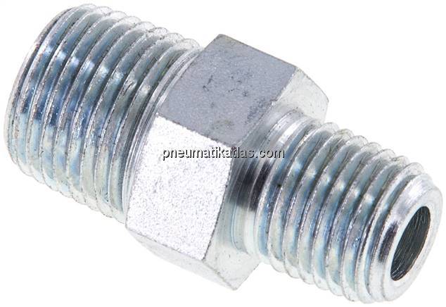 Doppelnippel NPT 3/8"-NPT 1/4", Stahl verzinkt