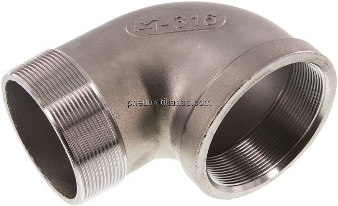 90°-Einschraubwinkel Rp 3"(IG)-R 3"(AG), 1.4408