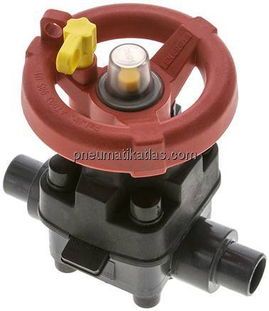 PVC-Membranventil (Hand) PVC / FKM, 20mm Klebestutzen