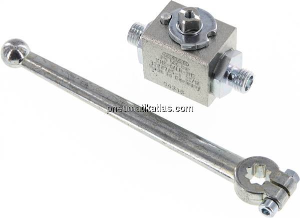 Hochdruck-Kugelhahn, Stahl, 6 L (M12x1,5), 0 - 315bar