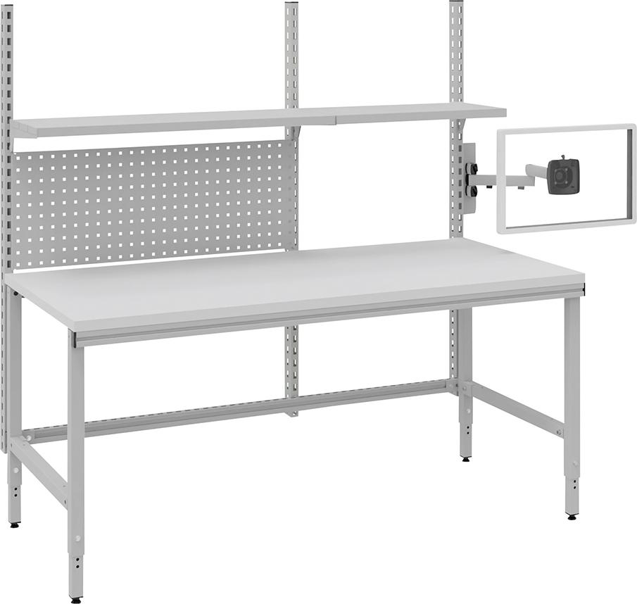 Systemtisch Multi4easy B1685xT800xH720-1020 mm Tischplatte Melamin manuell verstellbar