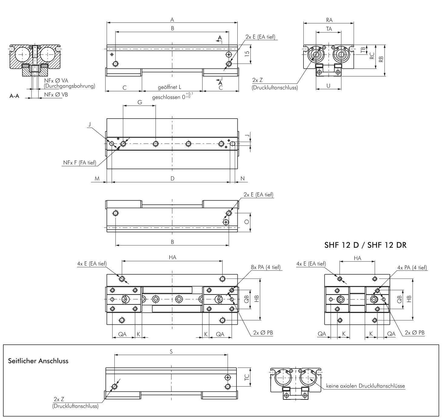 Zeichnung: Parallelgreifer, flach