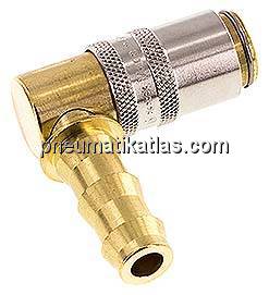 Temperierkupplungsdose (Winkel 90°) 9mm Zapfen, 9,5mm Push-Lok