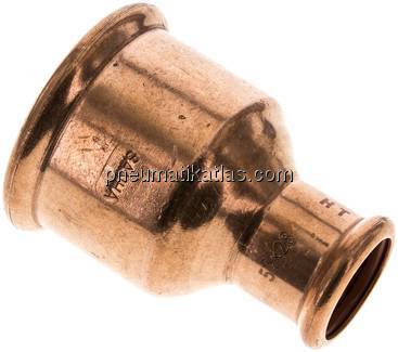 Pressfitting, Reduziermuffe, 54x28mm, Kupfer / Kupferlegierung