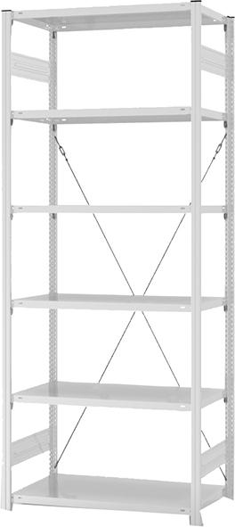 Grundregal, 6 BD 2500x500x1000, hellgrau