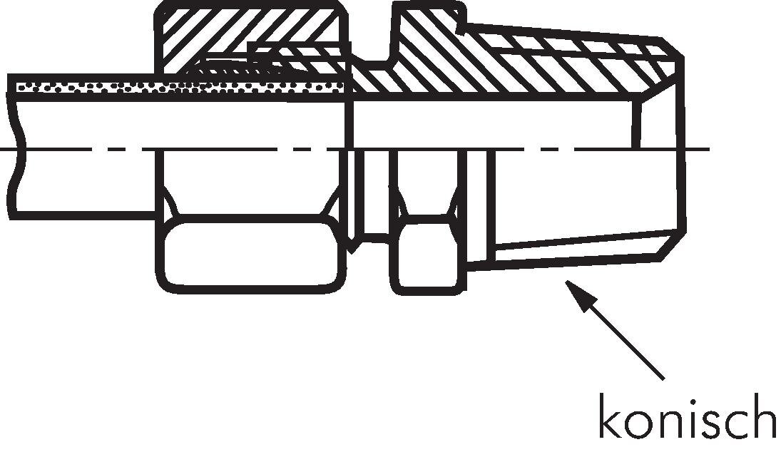 Zeichnung: Gerade Einschraubverschraubung, NPT-Gew