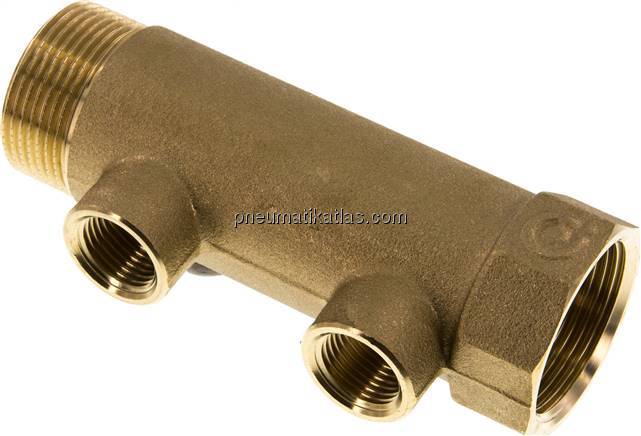 Verteilerrohr G 1-1/4"(IG/AG), Abgang 2x G 1/2" (IG)