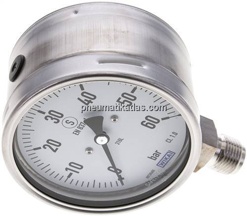 Sicherheits-Manometer senkrecht, 100mm, 0 - 60 bar