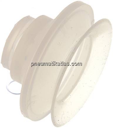 Balgsauger, 1,5-fach, P-Serie, Ø 53x12mm, Silikon (50A), transparent