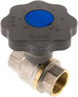 Sanftschluss Messing-Kugelhahn, Rp 1-1/2", 0 - 40bar, DVGW