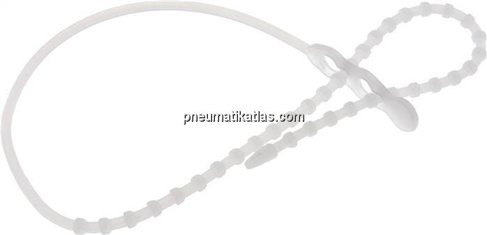 Lösbarer Kabelbinder, 665mm, 2 Befestigungsaugen, natur