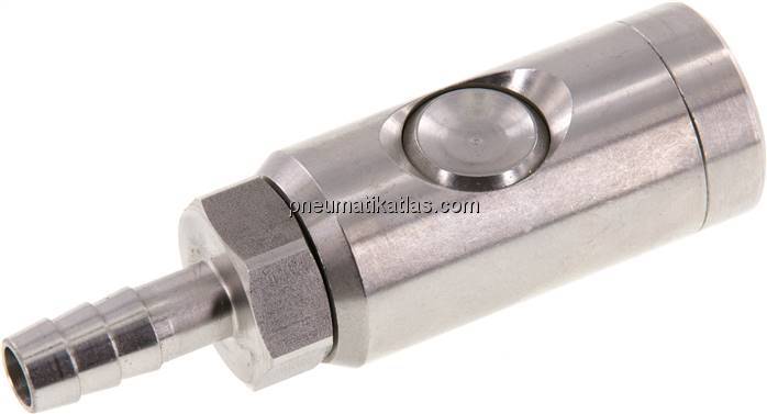 Sicherheits-Druckknopfkupplung (NW7,2), 9 (3/8")mm Schl., Edelstahl