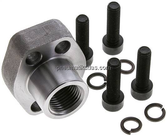 Flanschverschraubung 1/2"-SAE (3000 PSI), G 1/2" (IG)