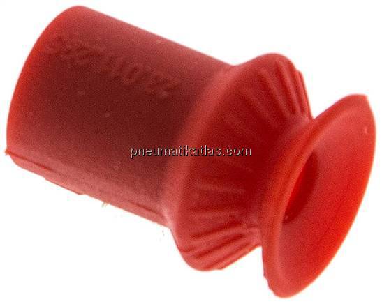 Balgsauger, 1,5-fach, P-Serie, Ø 11x4,5mm, Silikon (50A), rot