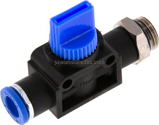 3/2-Wege-Absperrventil G 1/4"-8mm, Gewindeseite entlüftend