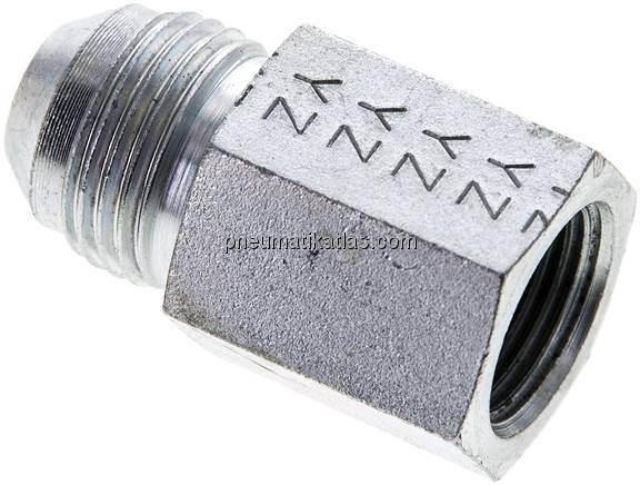 Reduziernippel UNF 3/4"-16(JIC-AG)-G 3/8"(IG), Stahl verzinkt