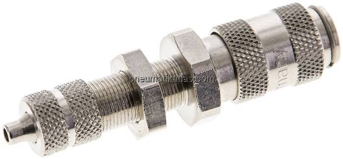 Schott-Kupplungsdose (NW2,7) 4,3x3mm Schlauch, Messing vernickelt