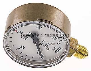 Schweißtechnik-Manometer 63mm, 0 - 40 bar, Sauerstoff (O2)