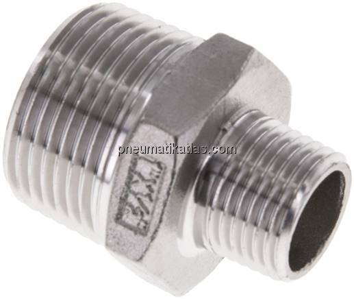 Doppelnippel NPT 1"-NPT 1/2", 1.4408