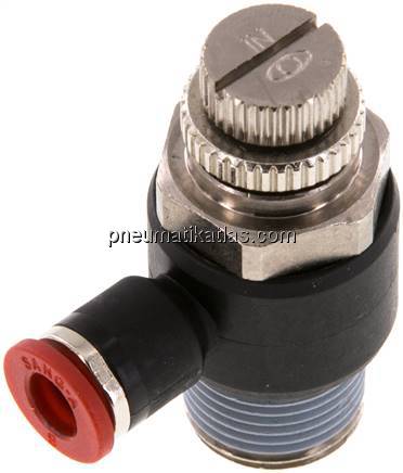 Winkel-Drosselrückschlagventil R 3/8"-6mm,zuluftregelnd