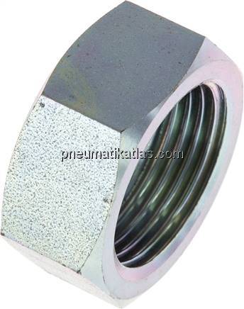 Überwurfmutter DN20, G 1", Bohrung 24,0mm, Stahl verz.