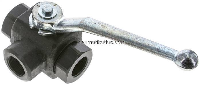 Hochdruck-3-Wege Kugelhahn, L-Bohrung, G 3/4", 0 - 350bar