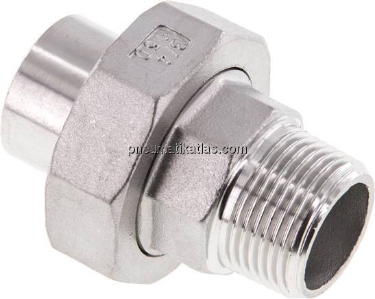 Anschweißverschraubung flach dicht. R 3/4"(AG)-26,9mm