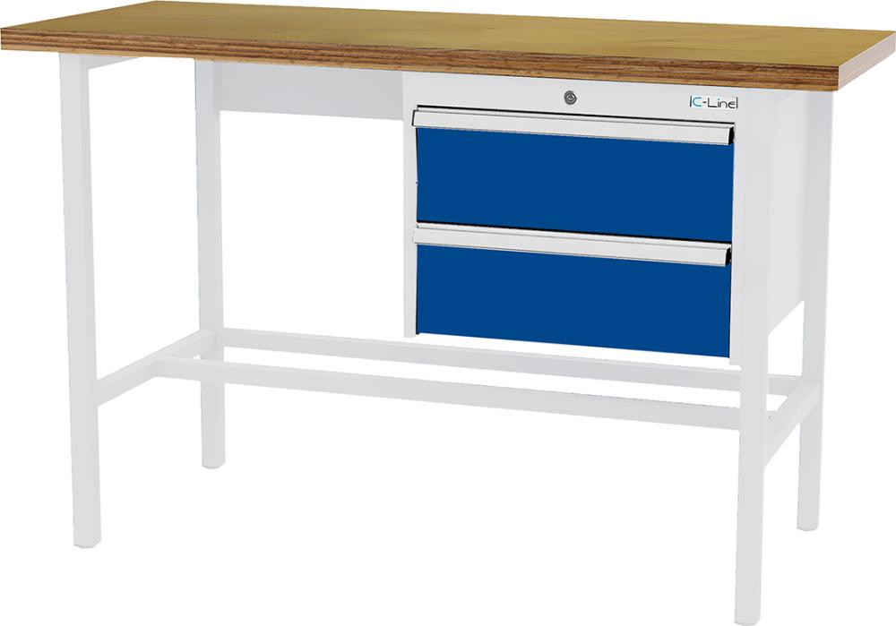 Arbeitstisch B1500mm 2 Schbl. 7035/5010 Forum