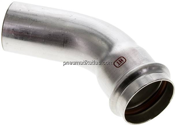 Pressfitting, 45° Bogen, 42mm i/a, Edelstahl