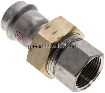 Pressfitting, Verschraubung flachd., 28mm / Rp 1"(IG)