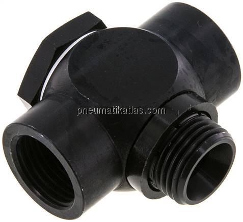 T-Verschraubung G 1/2" AG/IG, Aluminium, m. Hohlschraube