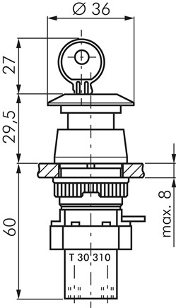 Zeichnung: 3/2-Wege Not-Aus-Tasterventil