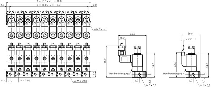 Zeichnung: verkettete Ventile
