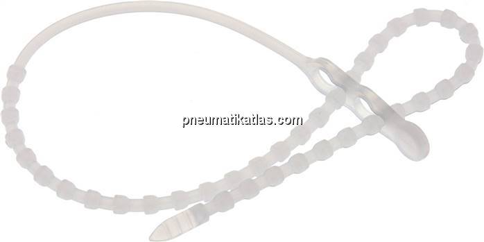 Lösbarer Kabelbinder, 500mm, 2 Befestigungsaugen, natur