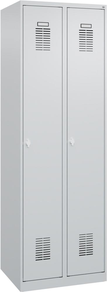 Garderobenschrank FORUM 2 Abteile RAL 7035/7035 Sockel 7035mit Sockel Selbstmontage